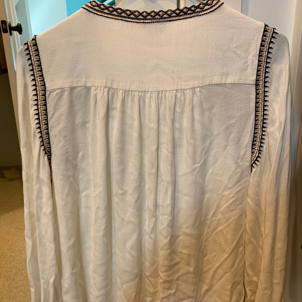 Lucky brand blouse with tribal stitching